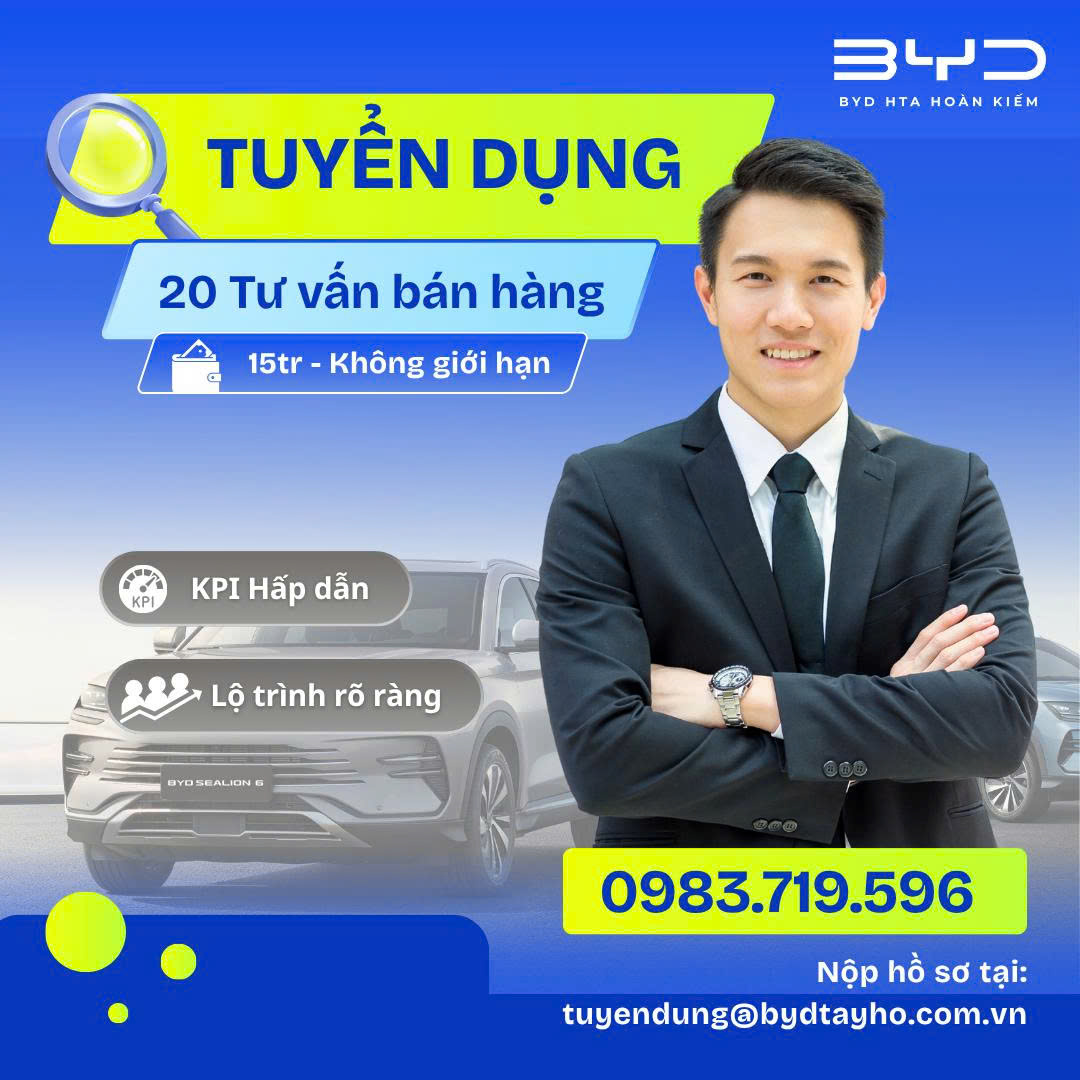 BYD HTA Hoàn Kiếm tuyển dụng